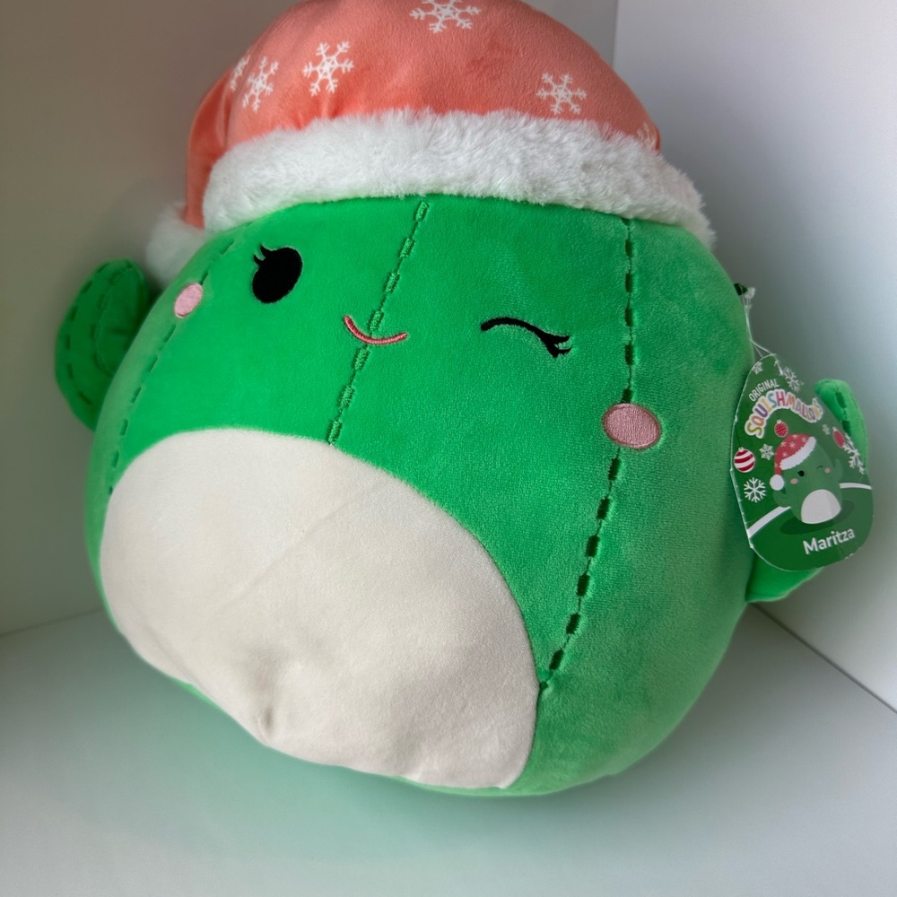 Maritza Squishmillow Cactus with Santa Hat